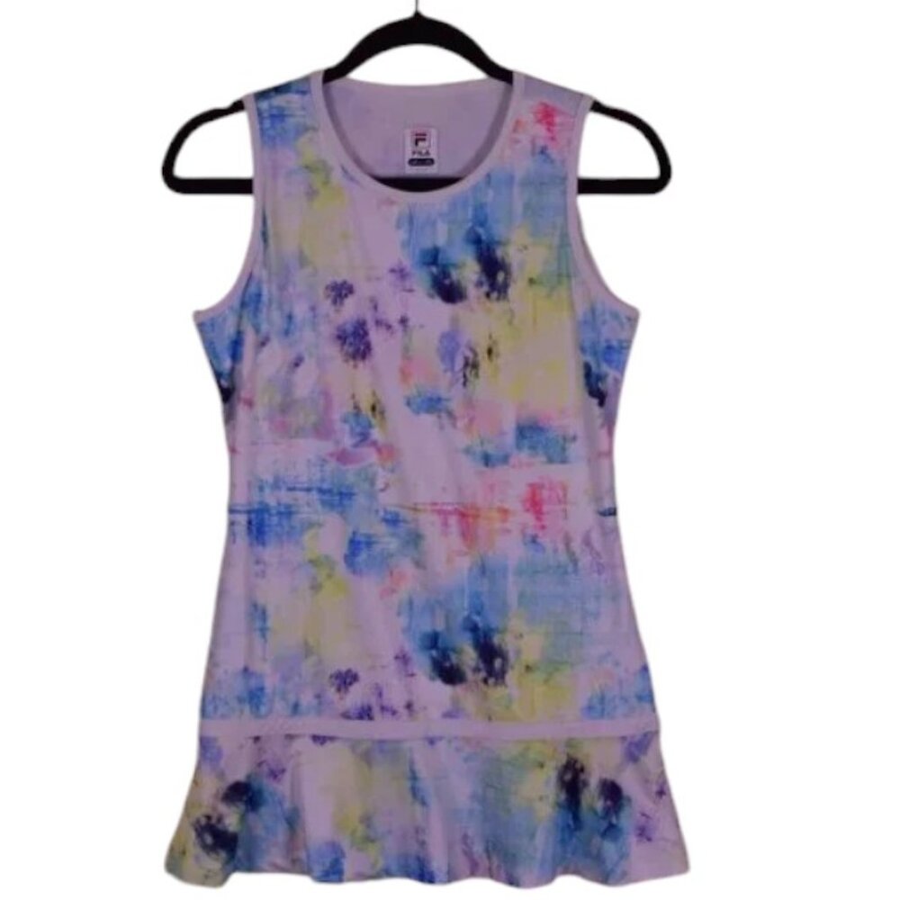 Fila Youth Girls Core Rainbow Tie Dye Athletic Wear Tennis Dress - Size L 12/14